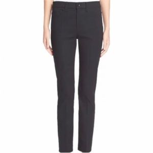 Helmut LANG Jet Black Cotton & Rayon Blend Straight Leg Pants